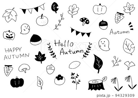 秋 手書きのイラスト素材