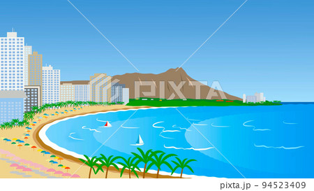 ダイヤモンドヘッドのイラスト素材