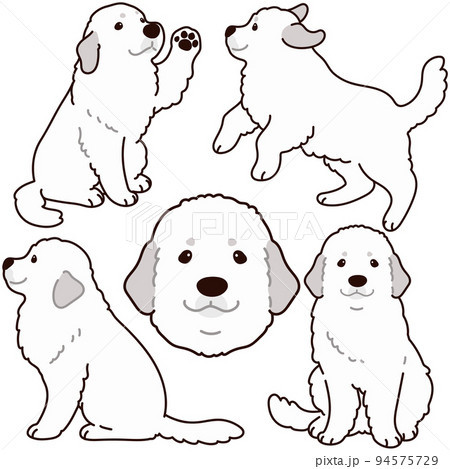 イラスト 動物 犬 走るの写真素材