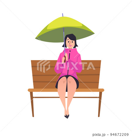 ベンチ 休憩 座る 人物のイラスト素材