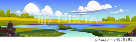 春の小川のイラスト素材 春の小川のイラスト素材