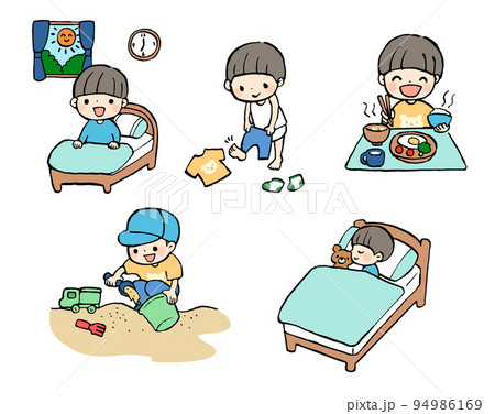 眠る 布団 寝る 睡眠のイラスト素材