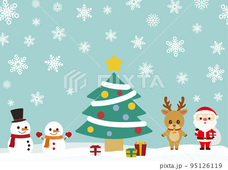♡落ちてきたプレゼントと見守る雪だるまトナカイさん♡シーグラスアート クリスマス ♡落ちてきたプレゼントと見守る雪だるまトナカイさん