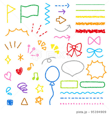 点線 線 ライン 手描き かわいいのイラスト素材