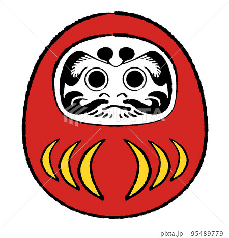 達摩吉祥娃娃菩提達摩不倒翁日本風格插圖素材- PIXTA