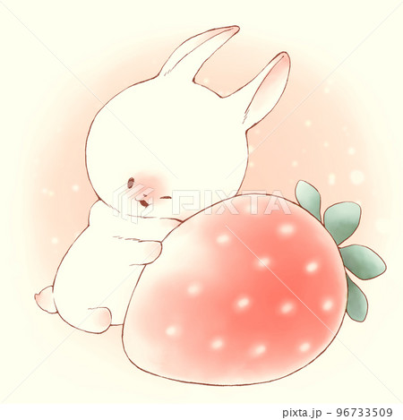 うさぎ 兎 動物 いちごのイラスト素材 - PIXTA
