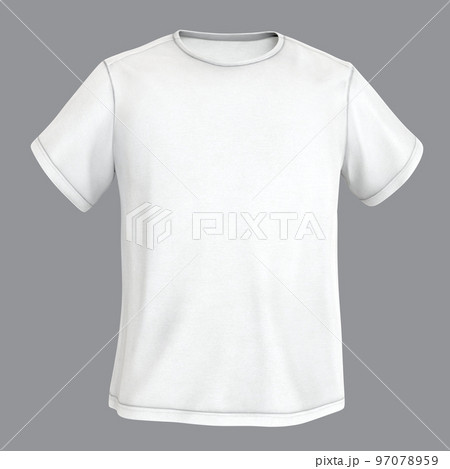 Short-sleeved baseball shirt / T-shirt template - Stock Illustration  [70016363] - PIXTA