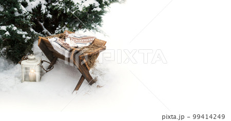 White Snowflakes, Bokeh And Shiny Lights On White Background