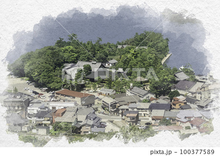 京都 水彩画 水彩 天橋立のイラスト素材 - PIXTA