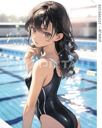 スクール水着水泳部 女子高生 