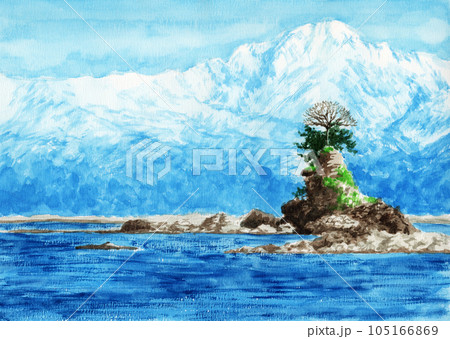 水彩画 海 風景画 絵画の写真素材 - PIXTA