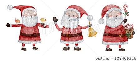 クリスマス サンタさん サンタクロース 水彩画のイラスト素材 - PIXTA