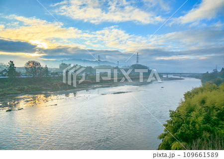 千曲川 風景の写真素材 - PIXTA