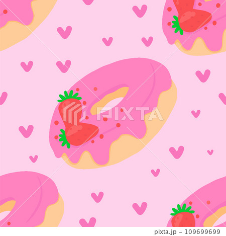 donut of pink color kawaii food style 4058731 Vector Art at Vecteezy