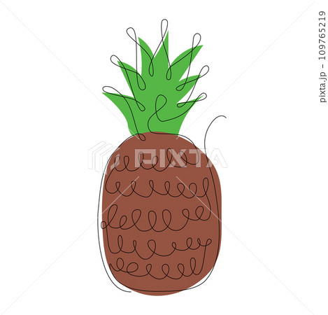 Colored drawing of pineapple. Fresh design of colorful fruits made in  watercolor style. Modern marketing illustration on white background Stock  Vector Image & Art - Alamy