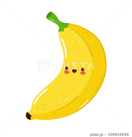 Single banana isolated. Beautiful, edible yellow banana. Bunch of