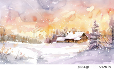 watercolor-painting-sunset-