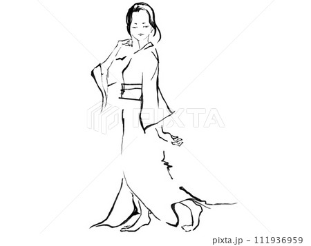 女性 水墨画 人物 若いのイラスト素材 - PIXTA