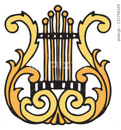 音楽 ハープ 竪琴 金のイラスト素材 - PIXTA
