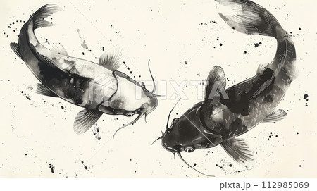 Suibokuga Arai | 水墨画 Sumi-e 鯉のぼりの鯉(the carp