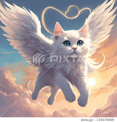 翼猫の写真素材 - PIXTA