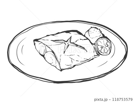 焼きサバ  大色紙 手描きイラスト 3枚セット 焼き鯖のイラスト素材 - PIXTA