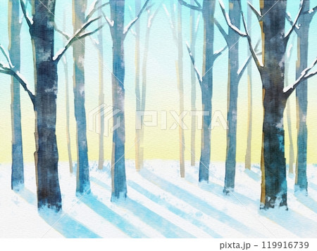 雪 森 冬 森林のイラスト素材 - PIXTA