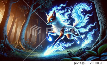 狐火 青色の写真素材 - PIXTA