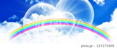 虹 雲 ハート 青空のイラスト素材 - PIXTA