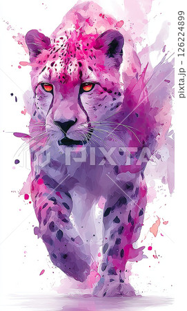 チーター 水彩インクイラスト チータ チーター 水彩画 水彩のイラスト素材 - PIXTA