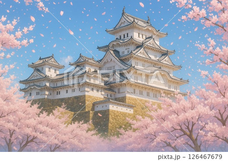人気No.1 米絵 ベトナム 城 桜 姫路城 風景画 日本画 ライス
