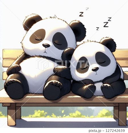 動物 パンダ 寝るの写真素材 - PIXTA