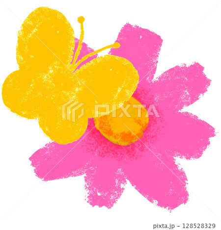 【595】 オリジナル 手描きイラスト お花 静物 クレヨン画 直筆原画 一点物 595】 オリジナル 手描きイラスト お花 静物 クレヨン画 直筆