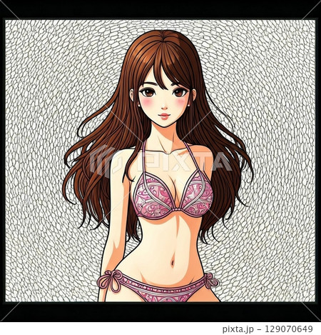ビキニスタイルの女性イラスト ビキニ姿の女性のイラスト素材 [104151790] - PIXTA