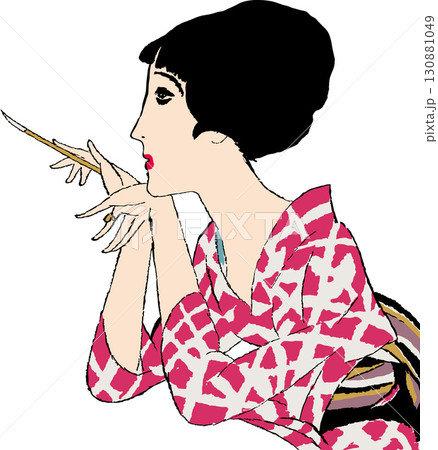 人物 シルエット 着物 和服 和風 横顔のイラスト素材 - PIXTA