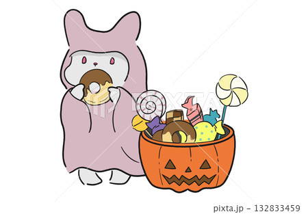 おばけ 動物 ハロウィン うさぎのイラスト素材 - PIXTA