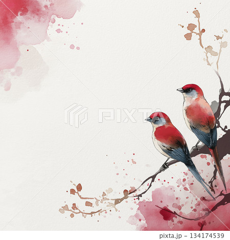 鳥 小鳥 パステル イラストのイラスト素材 - PIXTA