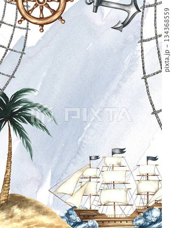 海賊 フレーム 枠 絵のイラスト素材 - PIXTA