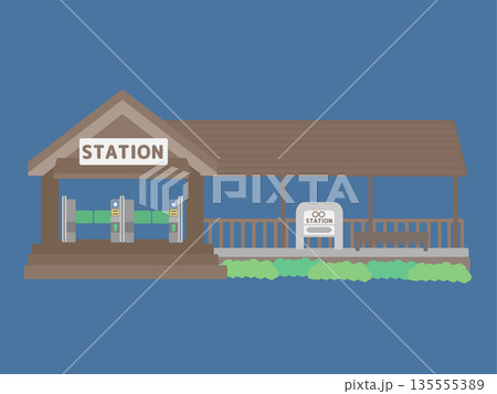 風景画 無人駅舎 F10号サイズ 駅 風景 田舎 無人駅のイラスト素材 - PIXTA
