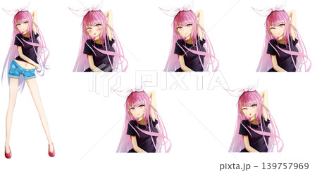 アニメ風の女性キャラクターの写真素材 - PIXTA