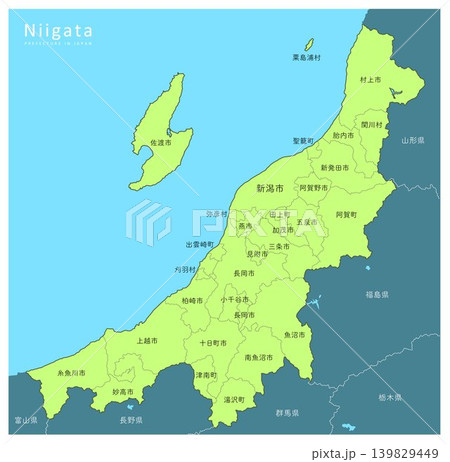 地図 日本地図 新潟県 新潟市のイラスト素材 - PIXTA