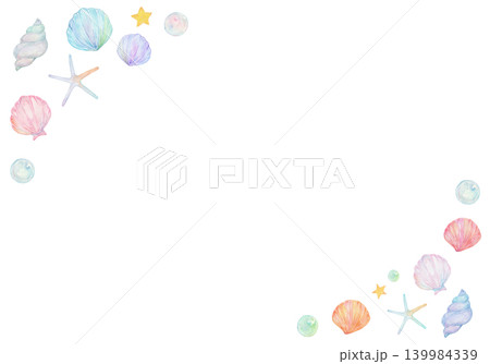フレーム 貝 貝殻 枠のイラスト素材 - PIXTA