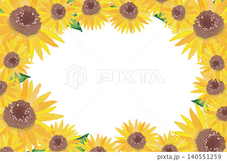 向日葵 フレーム 夏 ひまわり畑のイラスト素材 - PIXTA