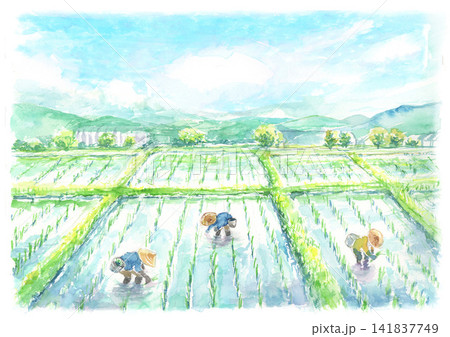 農作業風景のイラスト素材 - PIXTA